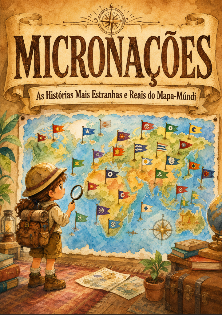 Capa do ebook Micronações - Livro infantil sobre países e geografia curiosa