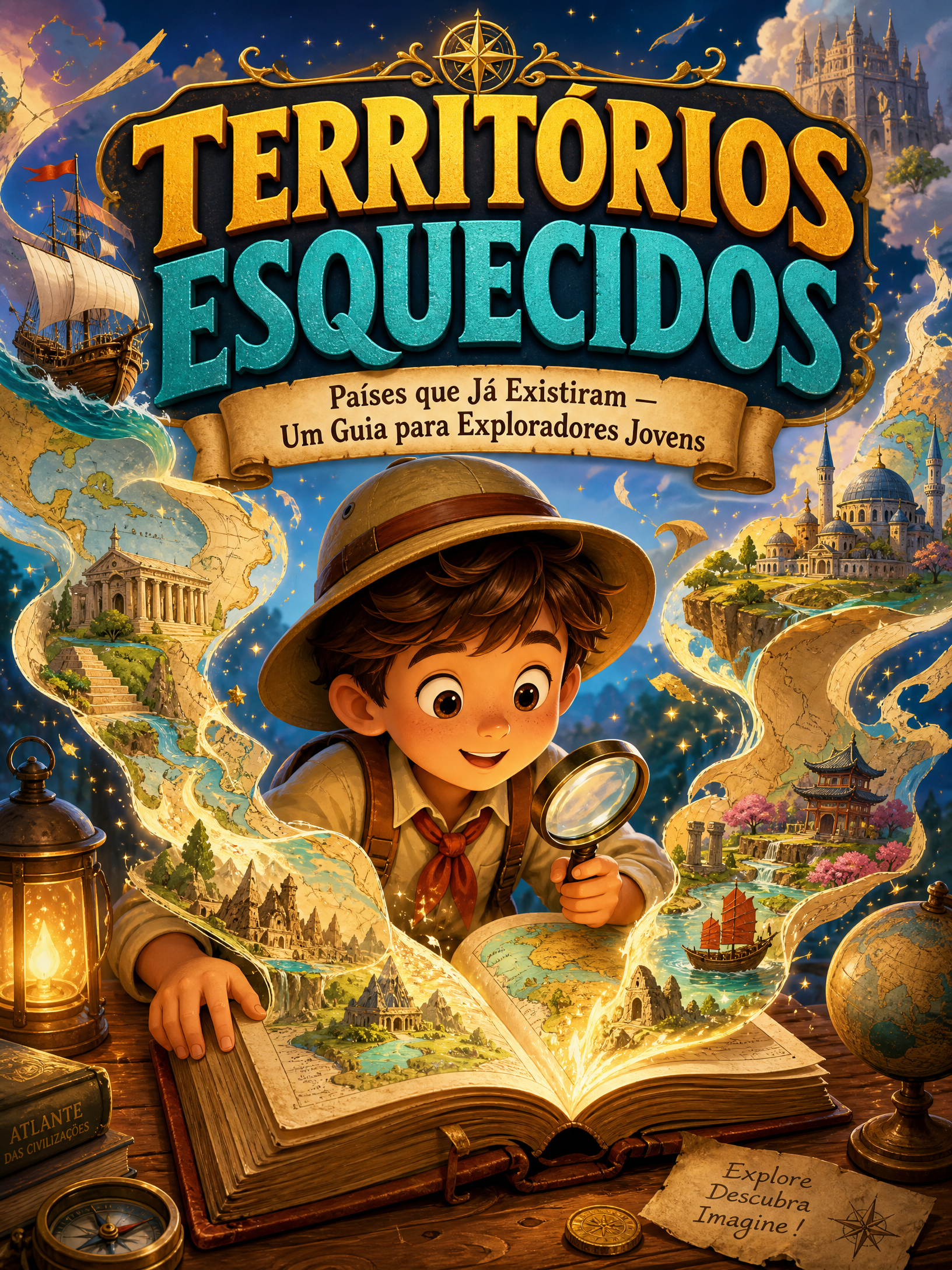 Capa do ebook Territórios Esquecidos - Livro infantil de história e geografia sobre países extintos